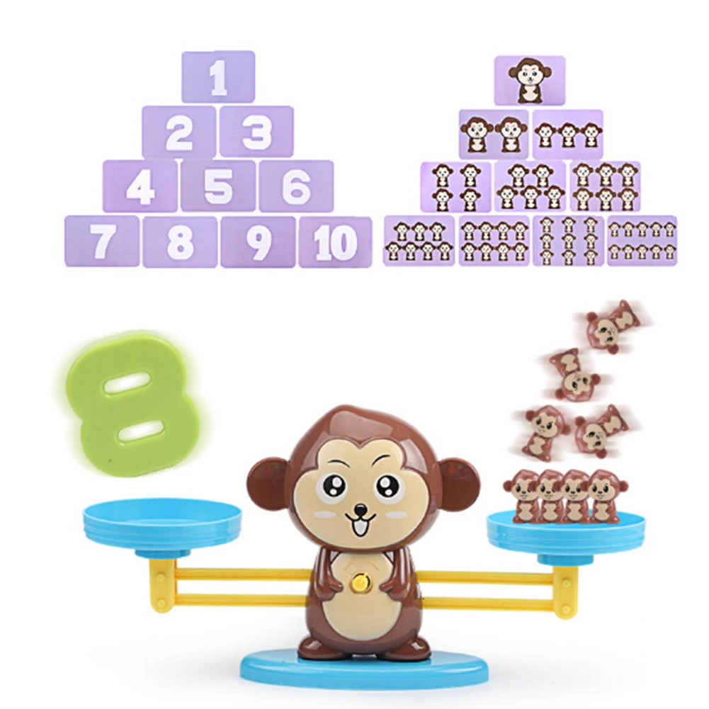 Cartoon Animal Number Balancing Scale Math Game Toddler Early