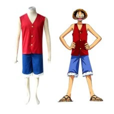 Unisex One Piece Luffy Cosplay Traje, Roupa Diária, Performance de Palco,  Festa de Halloween, Anime, Verão, Nova Chegada