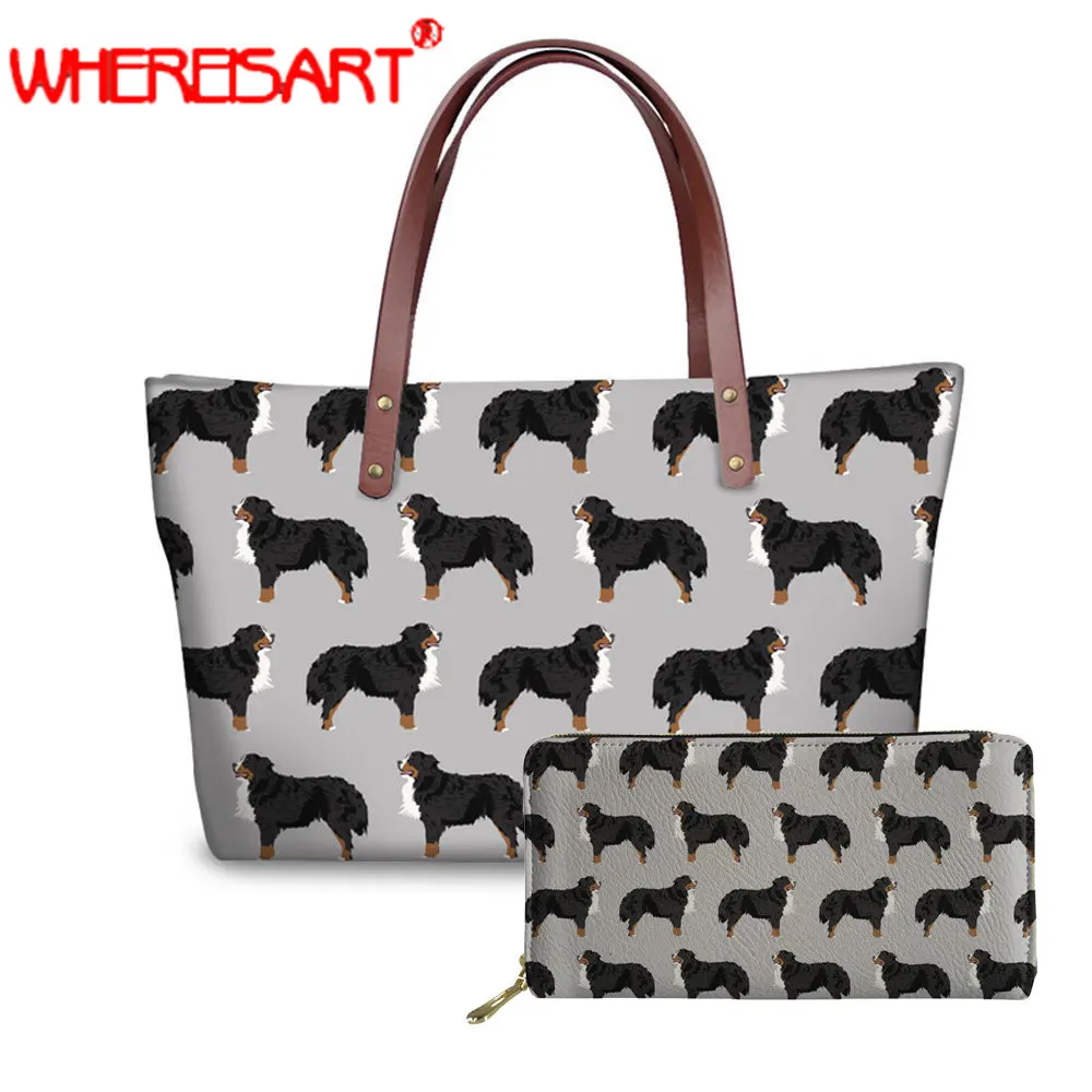 

WHEREISART bernese mountain dog pet 2019 women's bag new handbag female single shoulder bag women casual shoulder bag