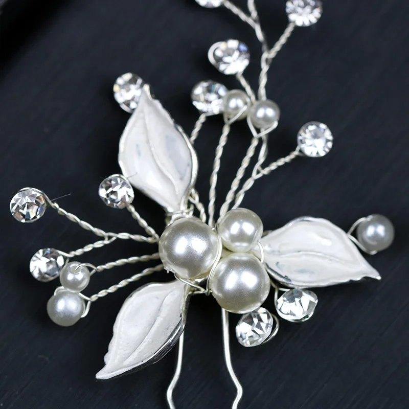 Hair Pins Silver Pearl (4)