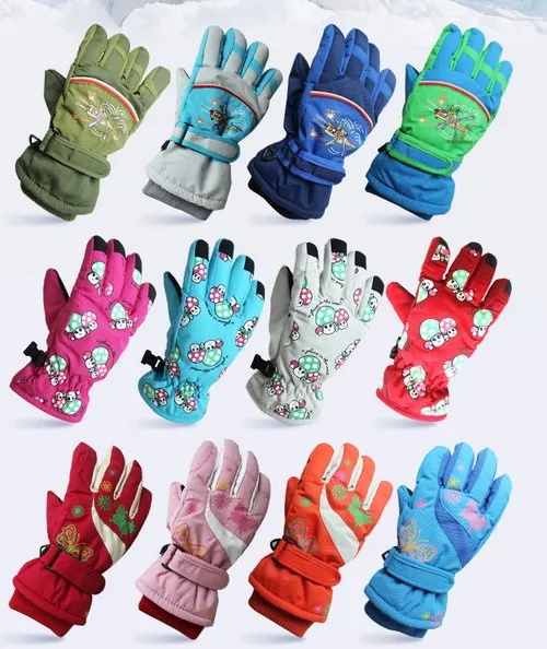 2 10 years old children plane ski gloves kids fingered snowboarding