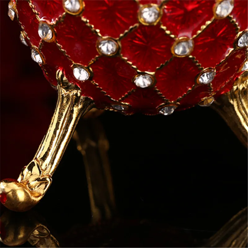 QIFU Новое поступление красный qifu faberge яйцо Полезная шкатулка для ювелирных изделий изделия из металла для домашнего декора