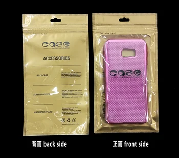 

DHL 11*20cm Golden New Mobile Phone Case Cover Retail Storage Bags for iPhone 5 5S 6 6S Samsung Galaxy S6 Plastic Zip Lock Bag