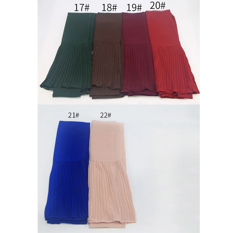 Женский шифоновый хиджаб в мусульманском стиле однотонный 180 Х70 см|Женские шарфы|