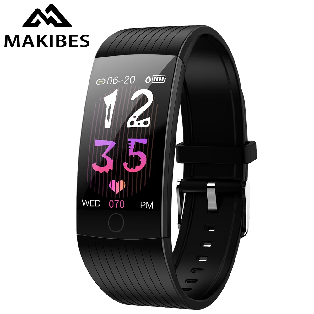 

Makibes HR8 Smart Band 1.14"Men Women Bluetooth Fitness Tracker Bracelet Smart Watch Blood Pressure color UI Wristband for Q18
