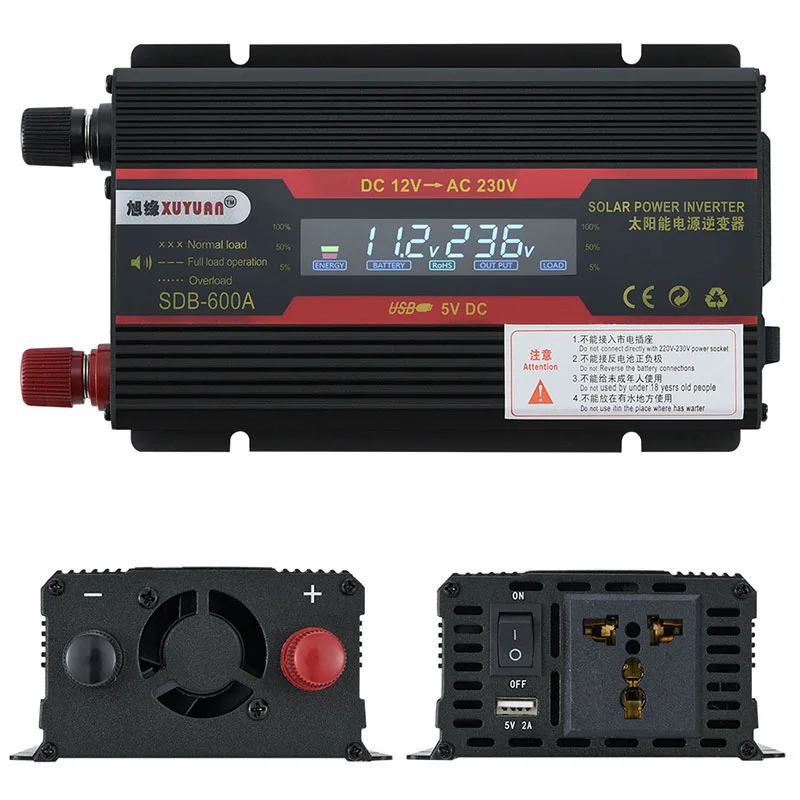 

4000W Car Solar Power Inverter DC12/24V To AC110V/220V USB Sine Wave Converter Digital Display Household Camping