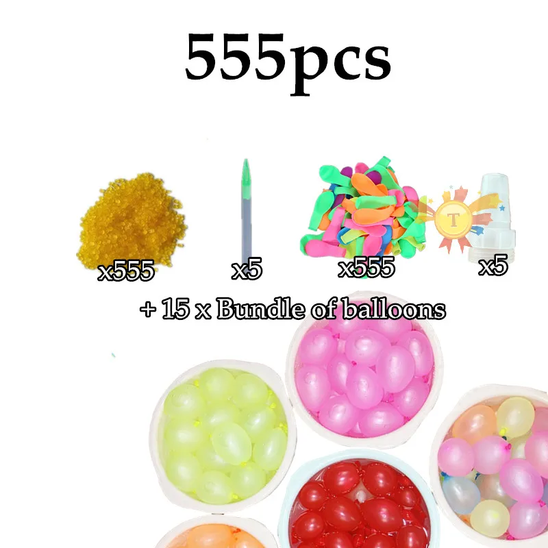 1444 шт. забавные летняя уличная игрушка воды шары пополнения посылка воды воздушные шары с изображениями бомб Лето Новинка кляп игрушечные лошадки для детский подарок - Цвет: 555pcs