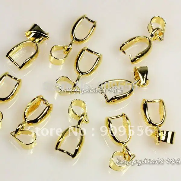 KK16 5-25 x Silver Golden Pinch bails clasps 20mm jewellery findings