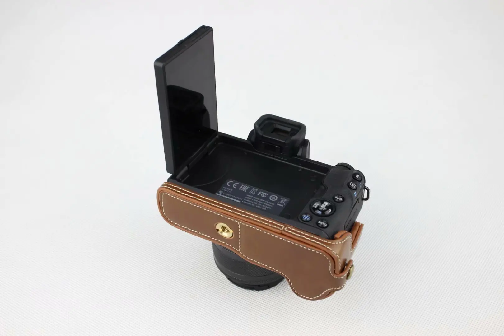 Новинка PU кожа Камера сумка для Canon EOS M50 EOSM50 половина тела крышка открыта аккумулятор черный Кофе коричневый