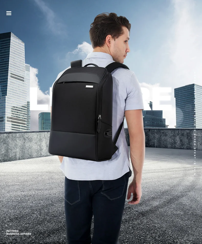 BOPAI повседневный деловой мужской рюкзак для путешествий 15,6 дюймов водонепроницаемый рюкзак для ноутбука с зарядкой через usb крутая школьная сумка для студентов