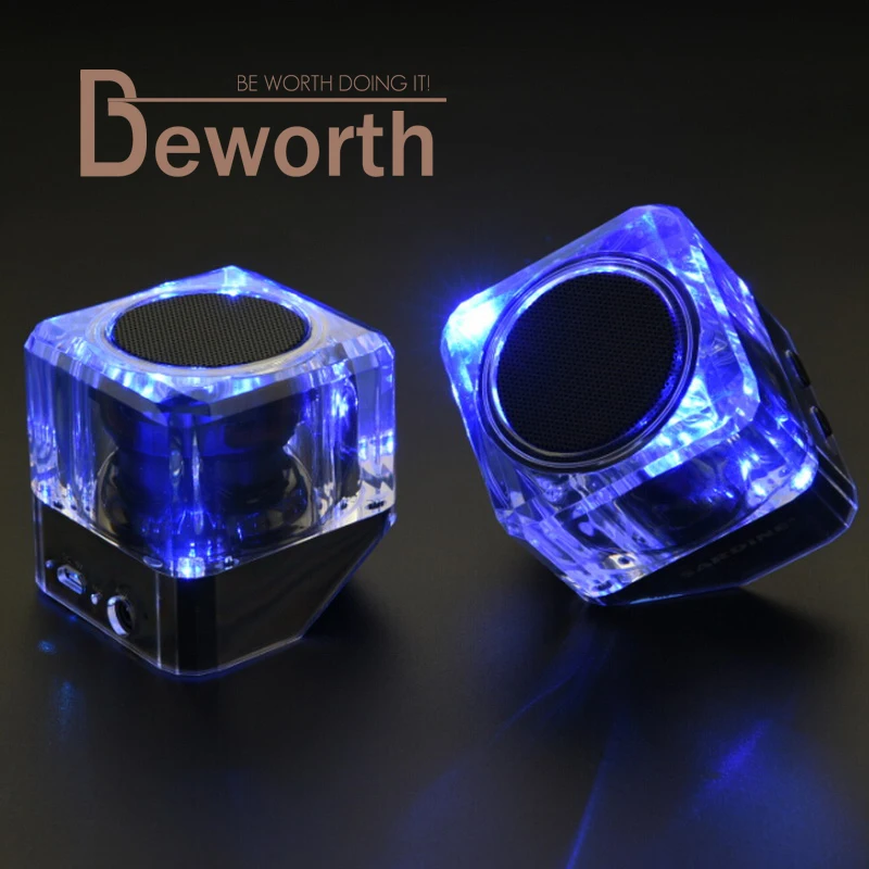 

SARDINE B5 LED Crystal Case Multifunctional Couple Wireless Bluetooth Speaker with Mic & LED Light Support Handsfree Calls TWS