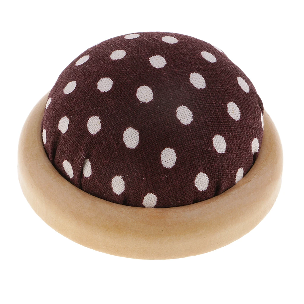Cotton Fabric, Wooden Base, Needle Holder Pin Cushion DIY Embroidery Crafts Tool Sewing Accessories