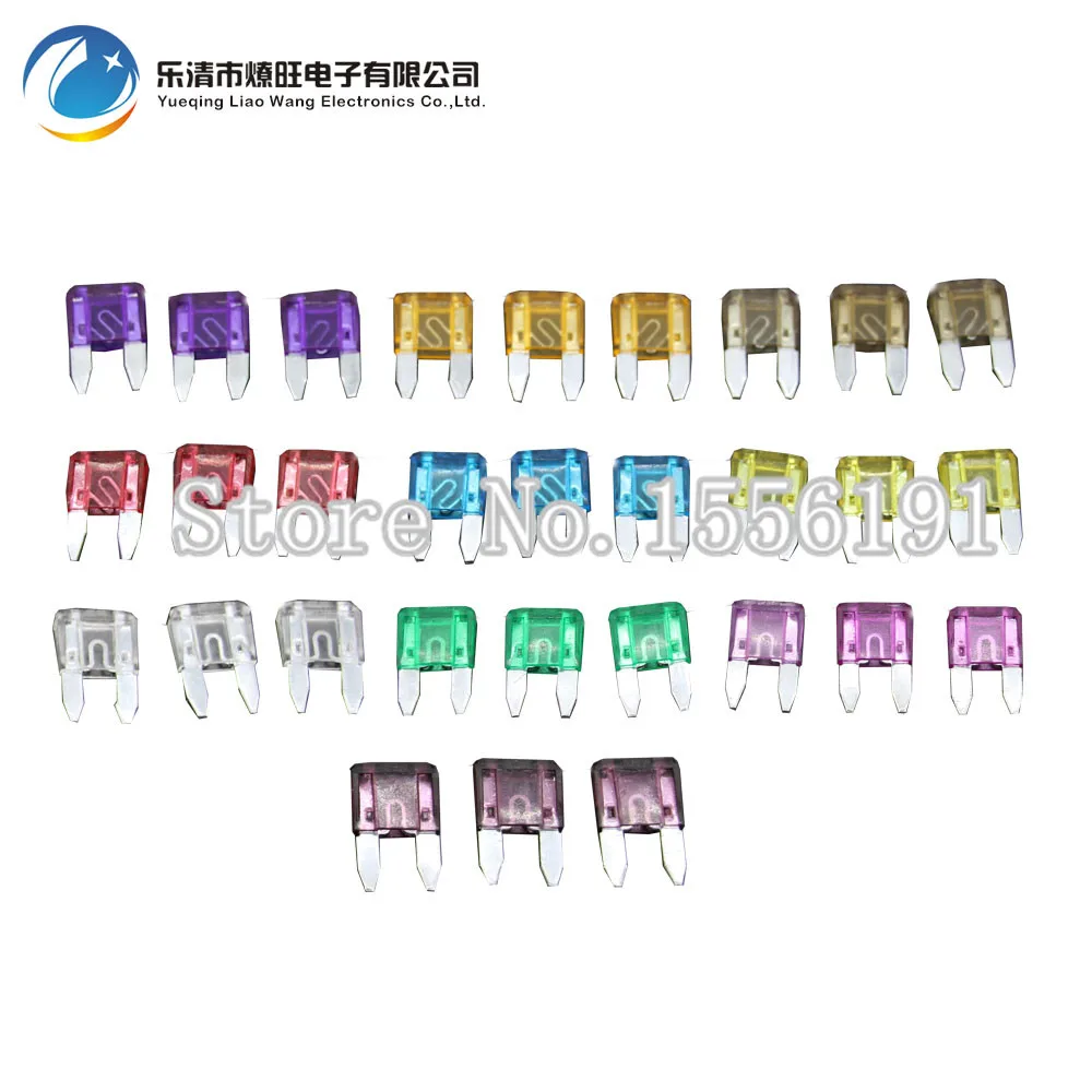 

30PCS 3~40A Small Size Auto fuse, 3pcs for each specification, Automotive Fuses Blade,The fuse Insurance insert Lights Fuse