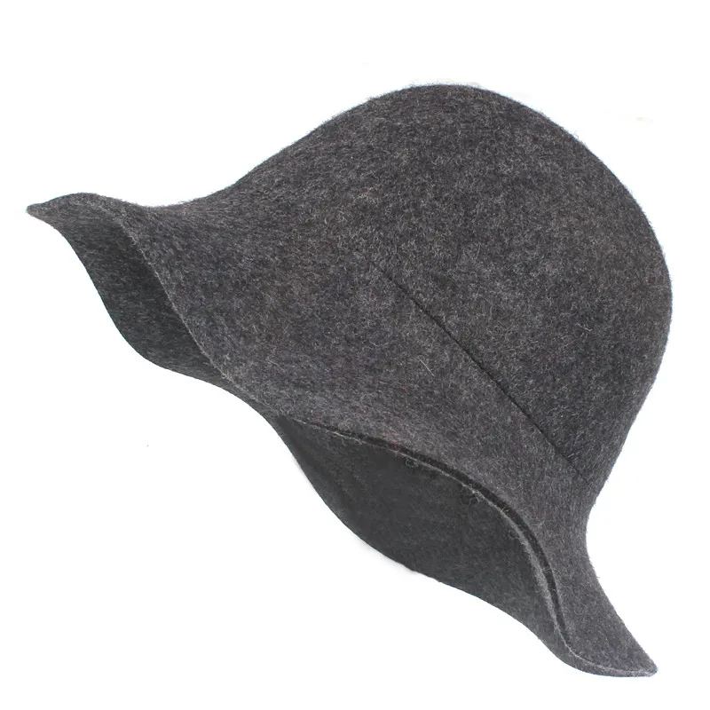 Xthree винтажная фетровая шляпа, шляпы для женщин, шерстяная шляпа с широкими полями, котелок, флоппи, Женская Осенняя Кепка, Панама - Цвет: Черный