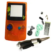 Горячая прозрачная оранжевая крышка с красочными кнопками ограниченная Крышка корпуса объектива экрана Полный Чехол для GameboyColor оболочки с отвертками