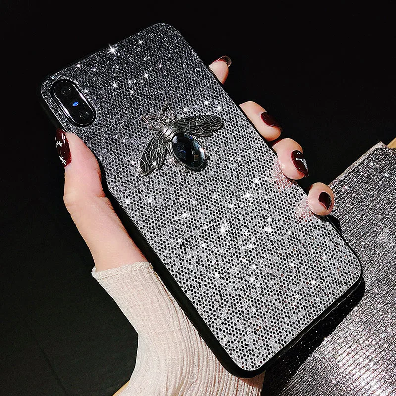 

Glitter Gradient Bee Case for Huawei Y6 Y7 Pro Y9 2019 P20 P30 Mate 20 Lite Honor 10 9 Lite 7C 7A Pro P Smart Plus Nova 4e Cases