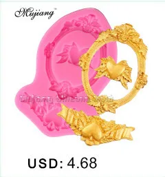 Mujiang European Frame Silicone Molds Cake Border Decoration Fondant Mold Relief Candy Chocolate Gumpaste Fimo Clay Moulds