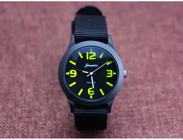 Мужская Армия бренд jinnaier холст желе часы + человек свечение ткани спортивные часы + акция подарок кварцевые часы + детские наручные часы