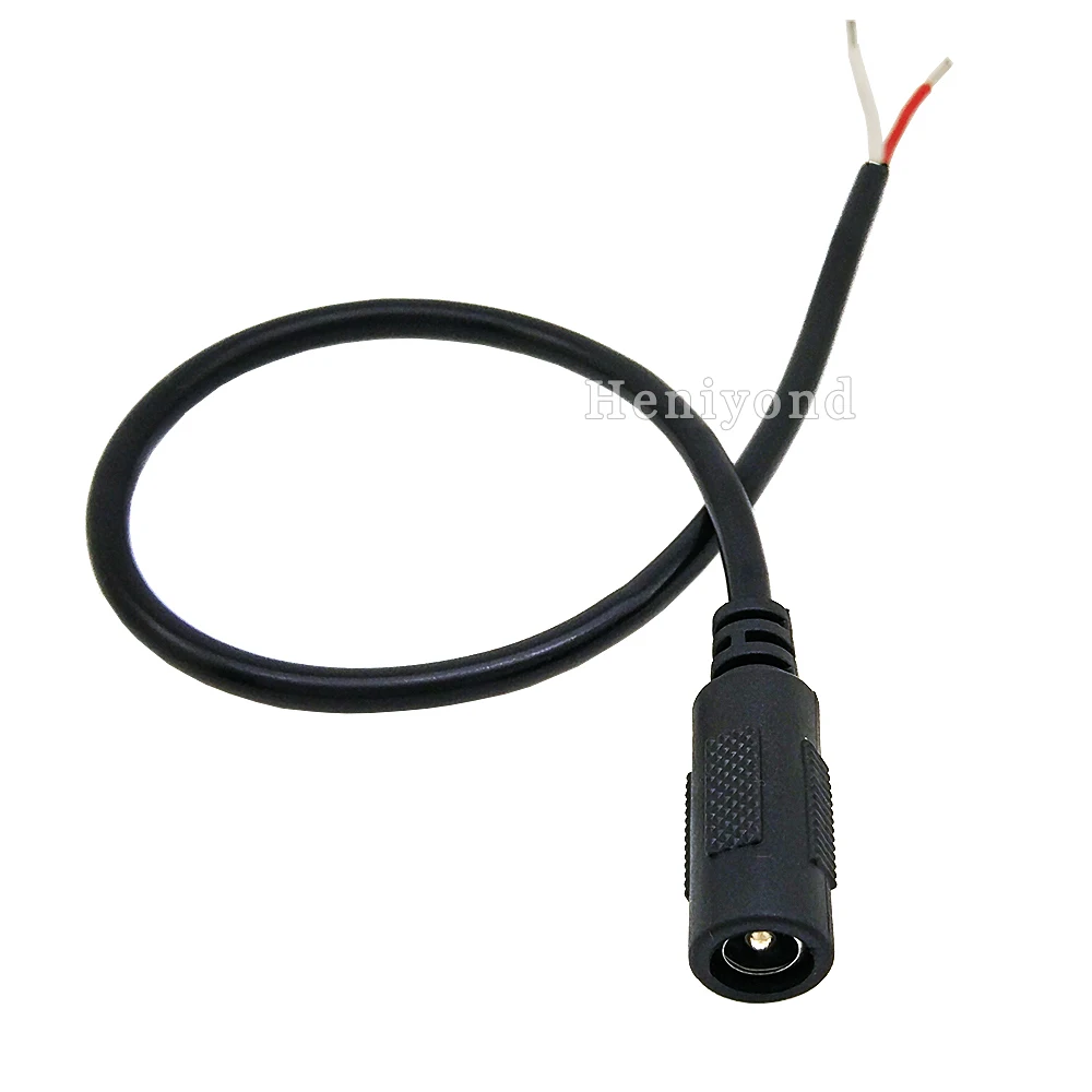 

Free shipping 10Pcs 12V Black 2.5mm x 5.5mm DC Power Female Plug Jack Adapter with Cord Cable 28CM for high quality