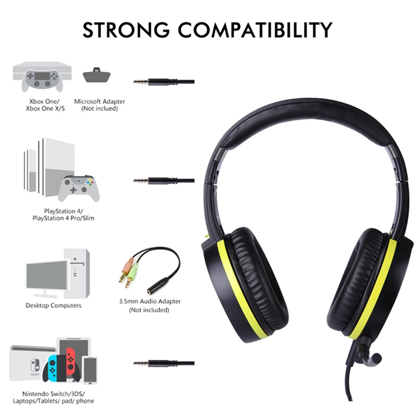 Somic G801 PS4 Gamer Gaming Headset стерео 3,5 мм проводной ПК Игровые наушники с микрофоном для Xbox One планшет игровой компьютер