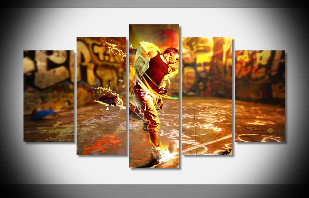 

7372 street dance hip hop music art graffiti Poster Framed Gallery wrap art print home wall decor Gift wall picture