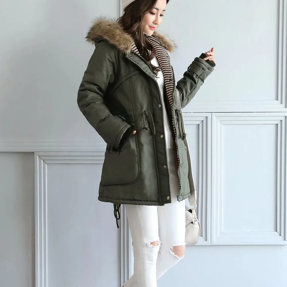 Épaississement Hiver Veste D'hiver Manteaux Femelle Green Capuchon À Coton Nouveau Pour Parkas Manteau Femmes Army qB4nW0w7