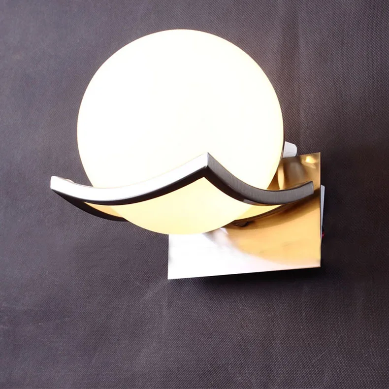 Contemporary  Modern E27 E26 LED Wall Lamps Metal Glass Ball Wall Lights for Aisel Corridor Bedroom Bedside Lamp Round Sphere White Ball Wall Light Sconce (6)