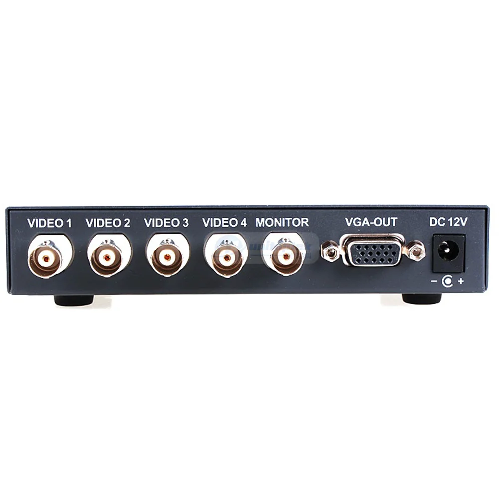 4CH Color Video Digital Color Quad Splitter Processor VGA-OUT For CCTV Security System With BNC Switcher Splitter
