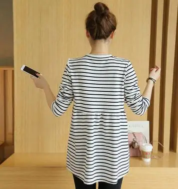 2019 Simple Striped long sleeve Maternity Dresses Spring Autumn Pregnancy Vestidos Clothing for Pregnant Women QL8032-3066