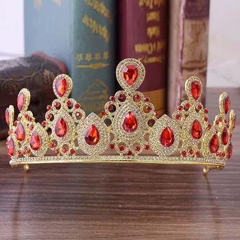 

Gorgeous Gold Color Crystal Water Drop Crown Rhinestone Diadem Pageant Wedding Bridal Tiara Hair Jewelry Accessories SL