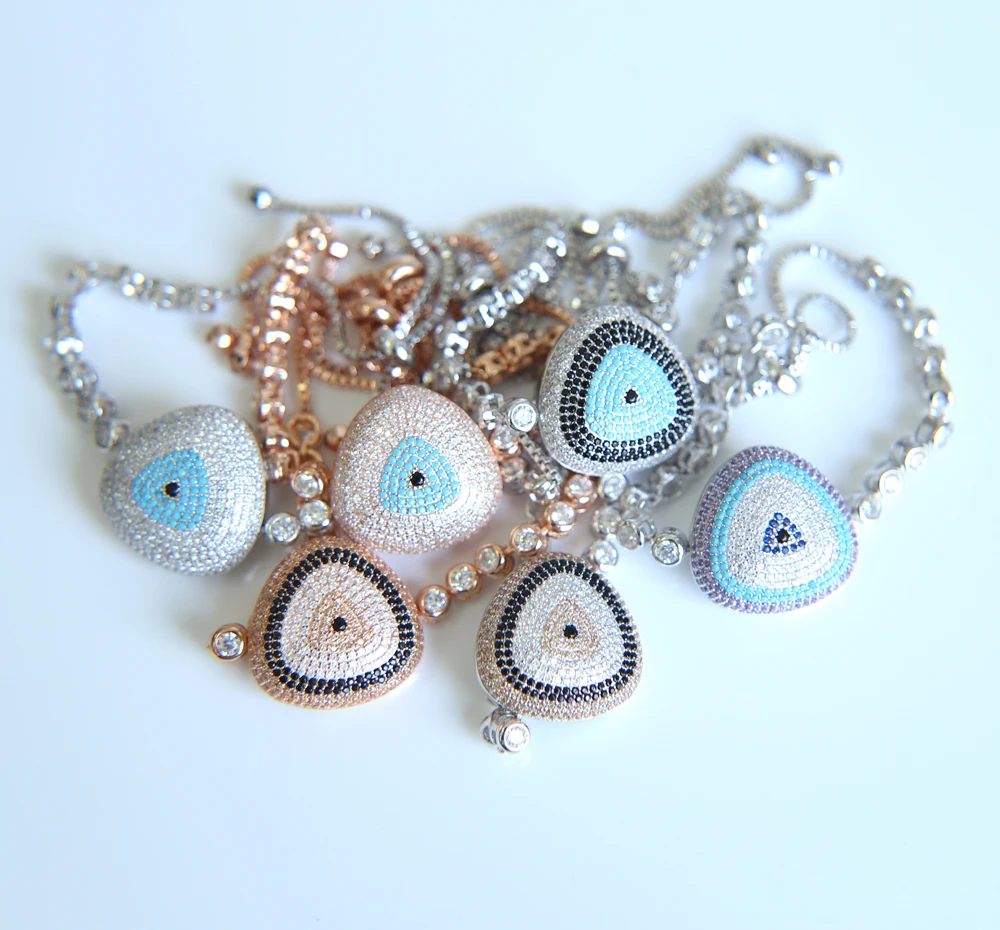 

NEW Elegant women luxury fashion jewelry CZ TENNIS chain slider ladies girl big disco charm cubic zirconia braceletS