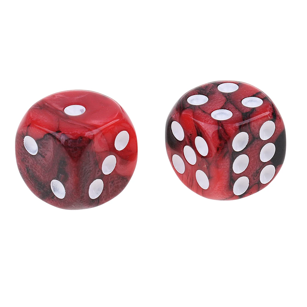20Pcs Acrylic Six Sided Dotted Dice D6 Table Game For Dungeons and Dragons Props Red & Black Color