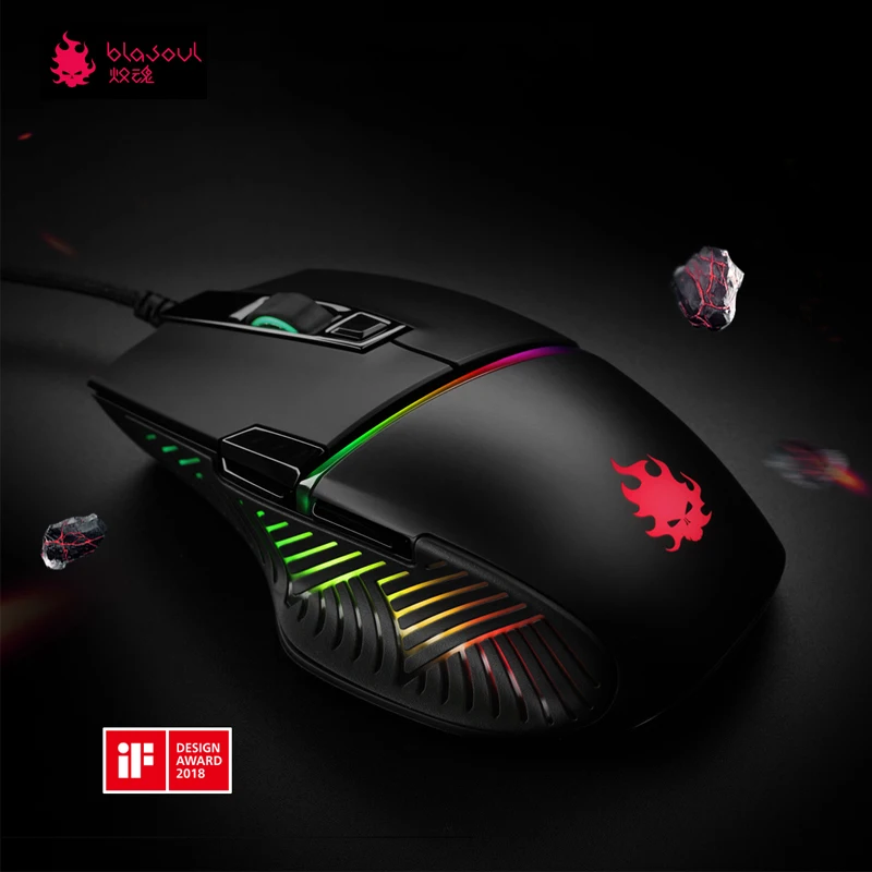 

E-sports Mouse Blasoul Y720Lite 1000GHz 12000DPI RGB Backlight Programmable Mouse Wired Optical Gaming Mouse Max Speed 50G