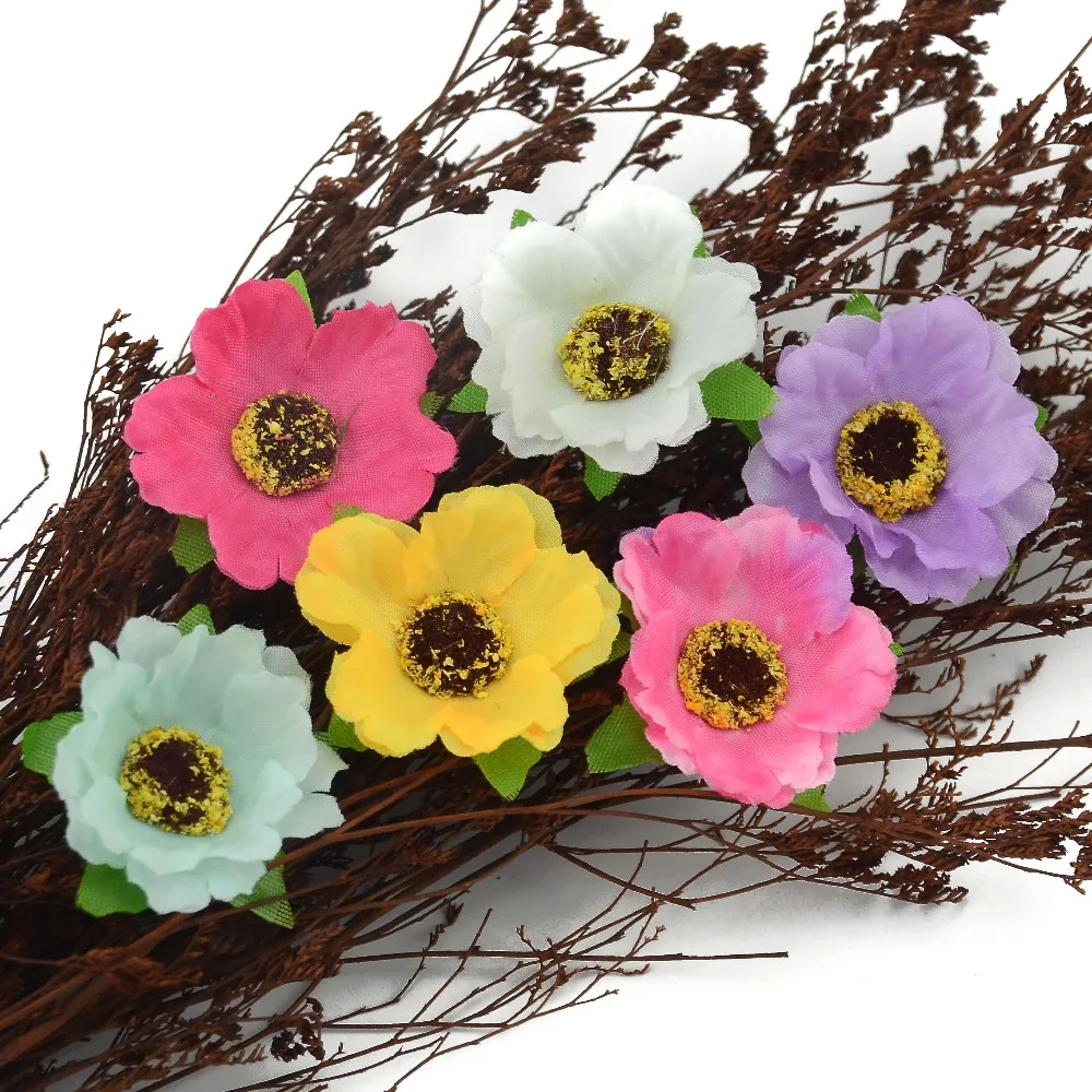30 шт./лот 4 см мини шелковые цветы вишни Маленькие искусственные розы головы