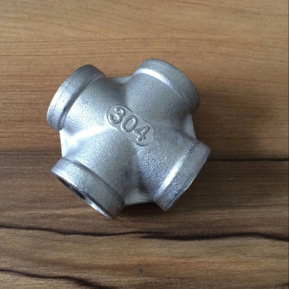 

304 SS Cross, four-way connection - 1/2" Female BSP Beer Brew Fitting, Brewer Hardware, Hombrew Pipe fitting