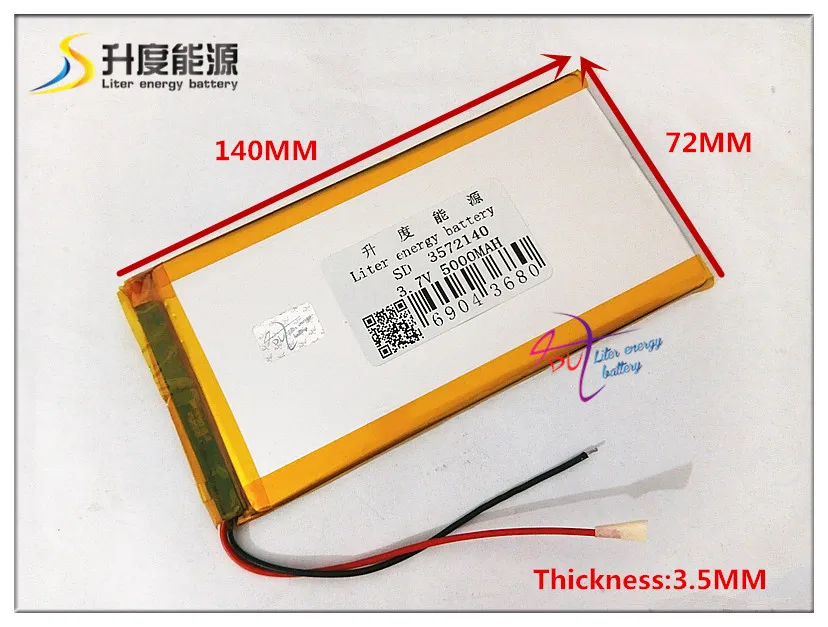 3,7 в 5000 мАч 3572140 полимерный литий-ионный/литий-ионный аккумулятор для планшетных ПК сотовый телефон POWER BANK