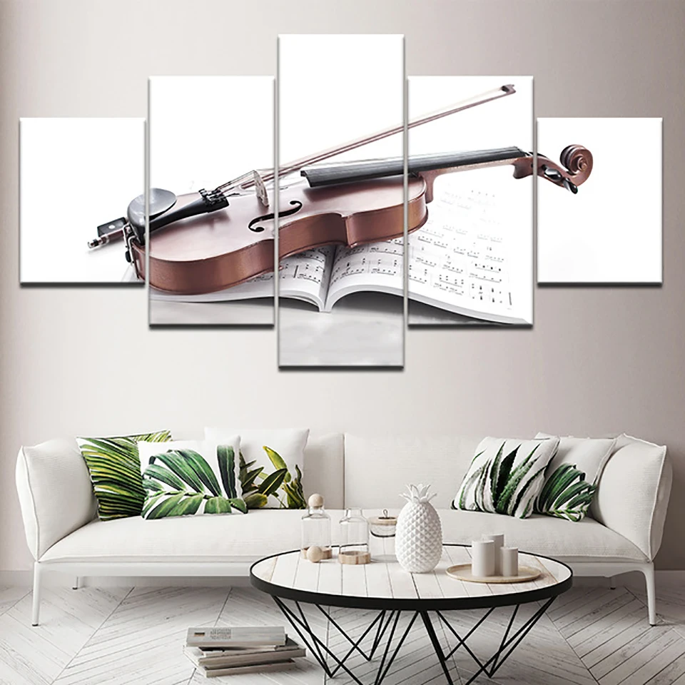 

Cross Stitch DIY 5 Pcs Violin Painting 5D Diamond Home Decor Picture Embroidery Pattern Canvas Wall Sticker Full Square Drill