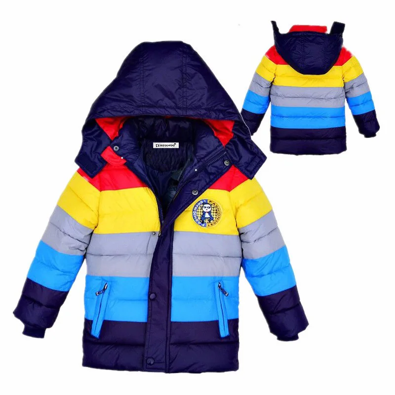 

3-6Yrs Boys Winter Outwear&Coat Kids Thick Cartoon Fashion Jacket,Baby Boys&Girls Striped Jacket&Outwear, 3Color Free shipping