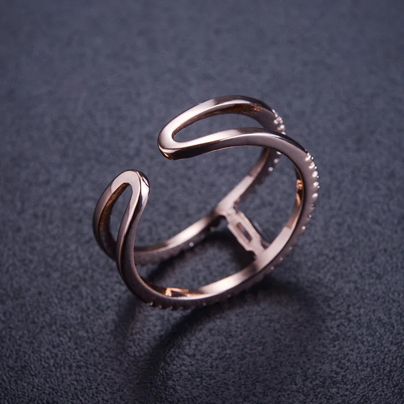 2021 Модное новое простое открытое женское кольцо со стразами от Swarovski