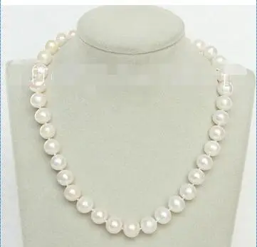 

Free Shipping>> new hot natural 17" 12mm white round freshwater pearls necklace j10474