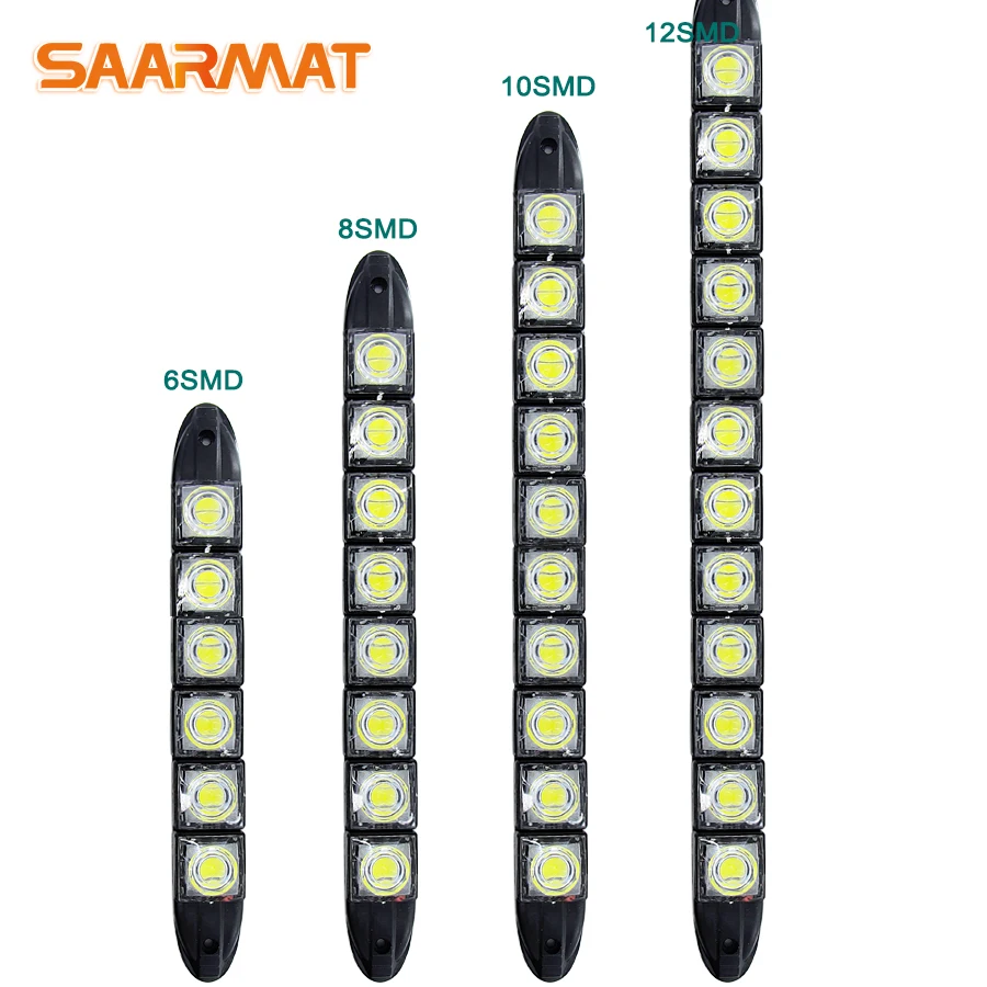 Светодиодный дневной светильник для автомобиля, передняя противотуманная панель, гибкий внешний дневной ходовой светильник, 6-12 smd чипов, автомобильные аксессуары, DRL Белый