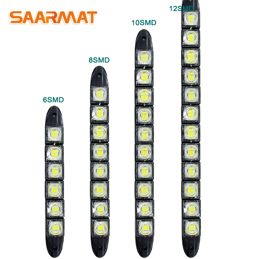 

LED Car Day light Driving Front Fog Bar Flexible External Daytime Running light bulb 6-12 smd chips auto accessories DRL white