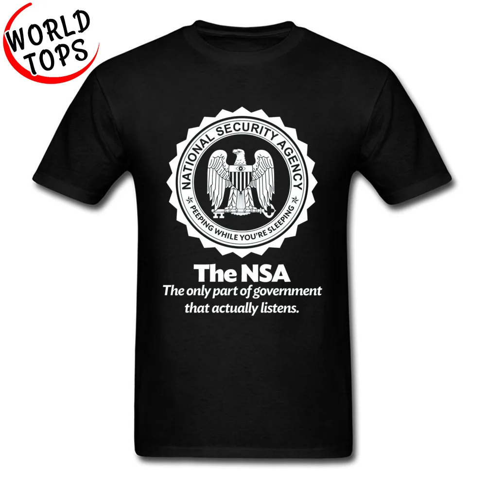 2018 Hot Sale Man Tops Shirts The NSA 6316 Personalized Tshirts Cotton Fabric Short Sleeve Custom Tees Round Collar The NSA 6316 black