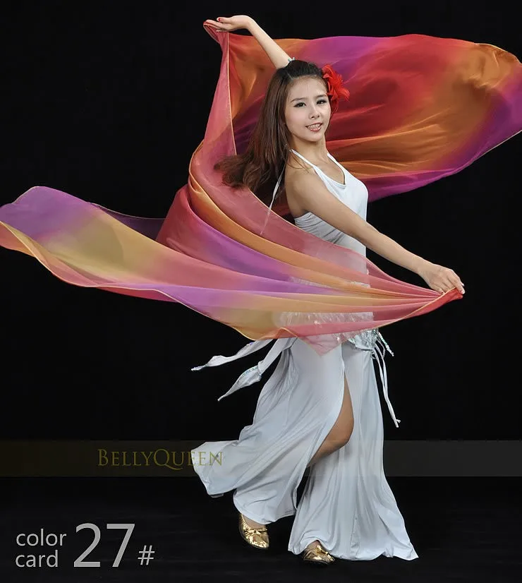 Вуаль для танца живота Цветной шарф шелковый шарф 250* 120см для пеленки для танца живота