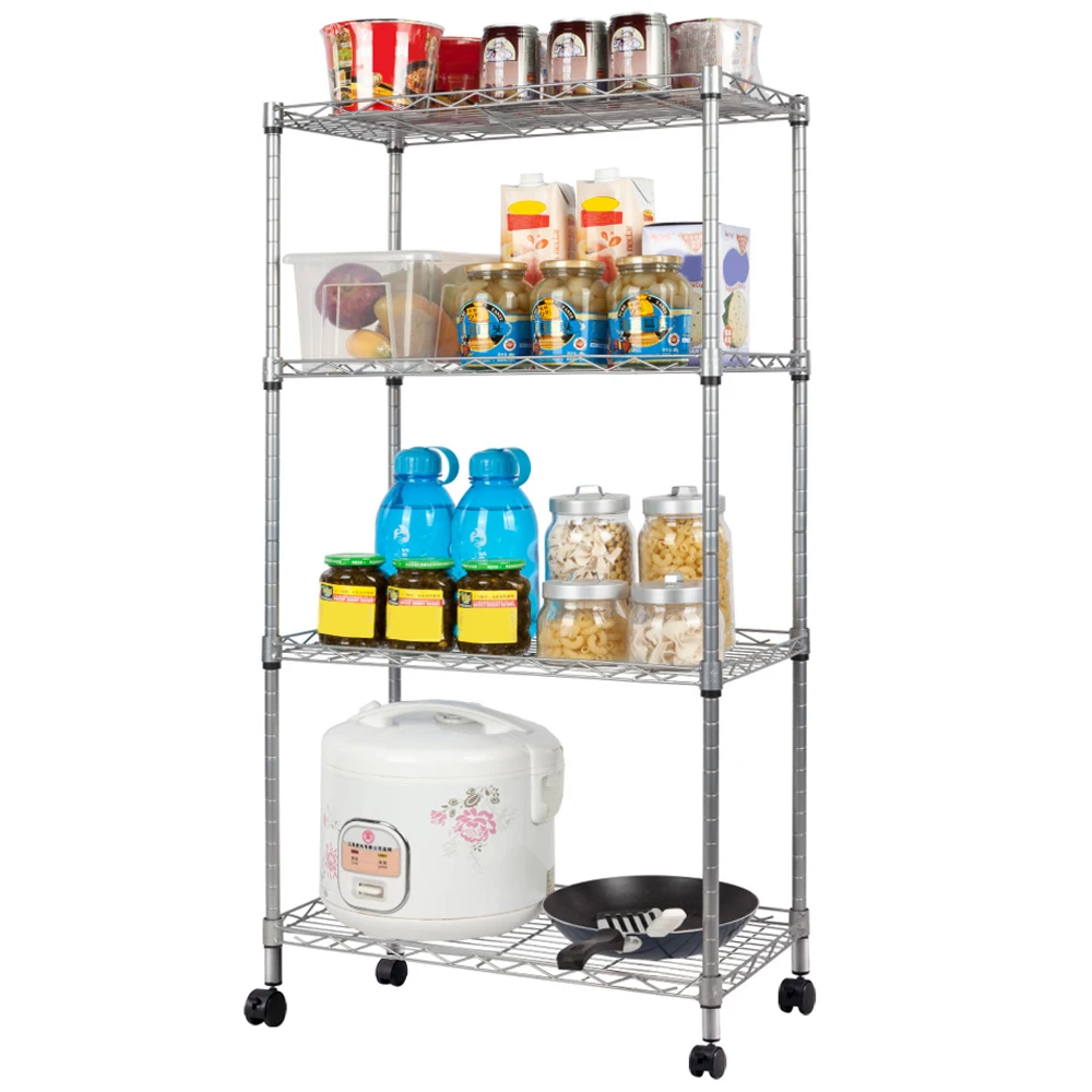 

New 4 Layers Chrome Wire Shelving Display Shelves / Rack / Garage / Display Bathroom Shelve Shelf