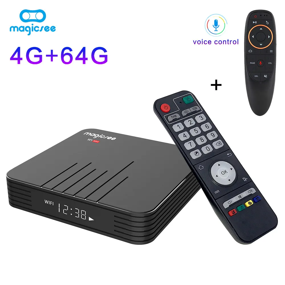 Magicsee N5 Max Amlogic S905X3 Android 9.0 TV BOX 4G 32G/64G Rom 2.4+5G Dual Wifi BT 4.1 8K Set Top Box 