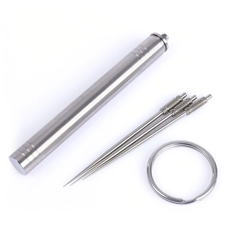 

Titanium Alloy Waterproof Seal Capsule Bottle Toothpick Box Outdoor Camping Tool