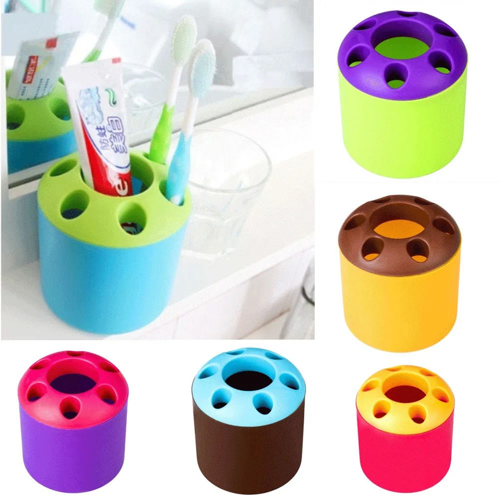 

New Sells Practical Toothbrush Toothpaste Holder 4 In 1 Set Organizer Stand Bathroom Durable Plastic