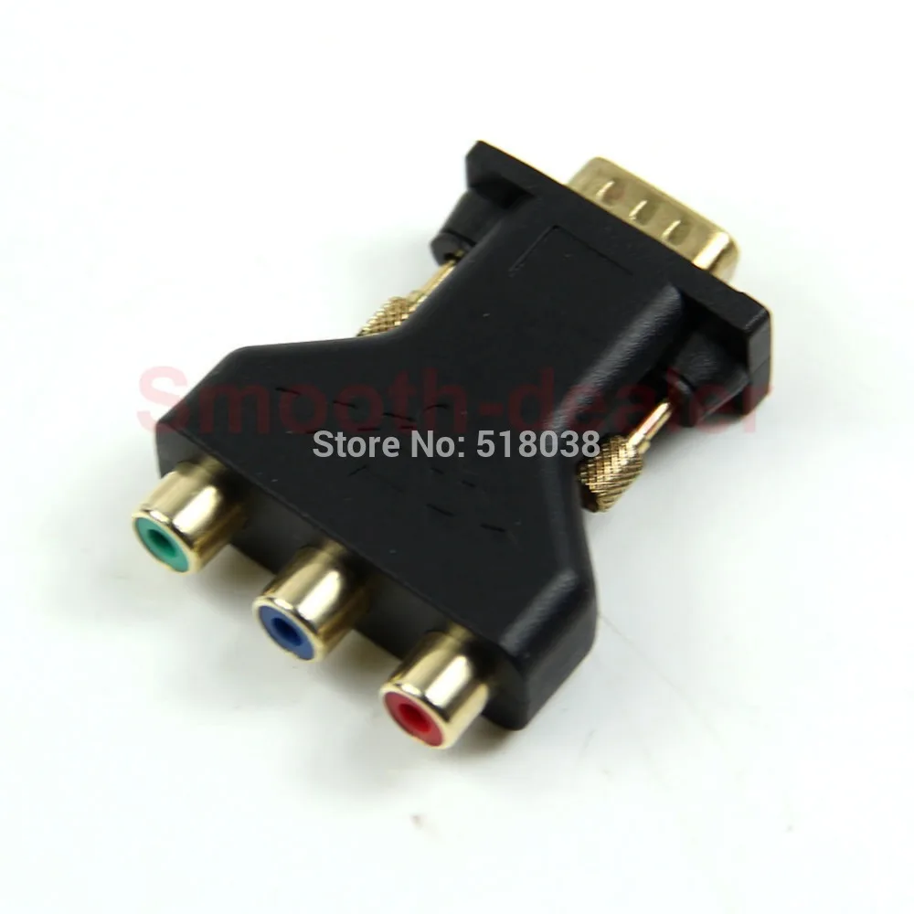 Новый 15 Pin VGA штекер 3 RCA Женский M/F адаптер Соединительный конвертер Черный Новый Бесплатная доставка