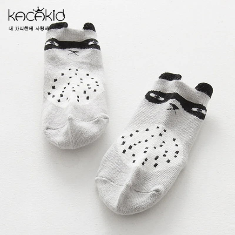 

Kacakid baby cotton socks boys girls cartoon socks kids cute raccoon small socks infants comfortable anti-skid socks 5pairs/lot